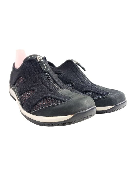 Sperry Top-Sider Shoes - Sperry Top-Sider Womens Size 9 Black Mesh & Suede Zip Slip-On Sneakers